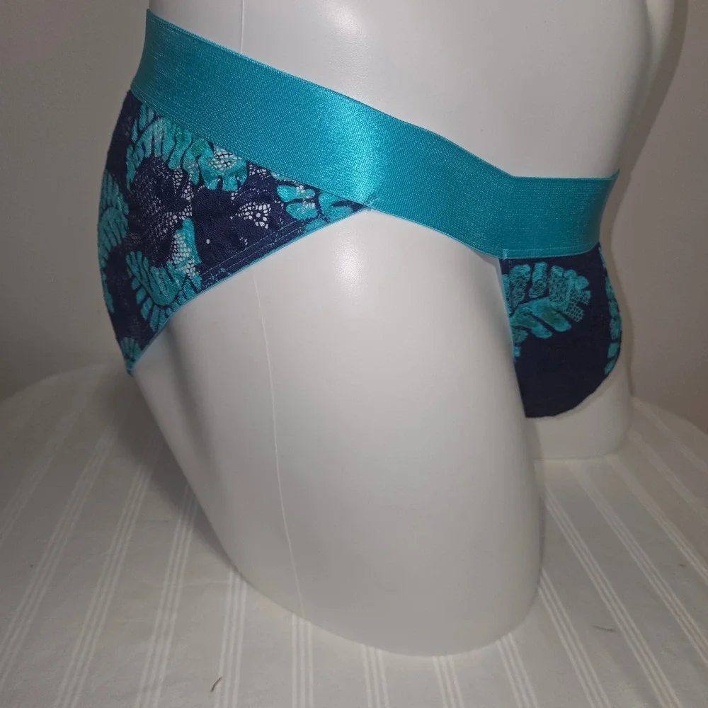 Cosabella Never Say Never Mid-Rise Lace Brief Full Coverage Soft Stretch Teal